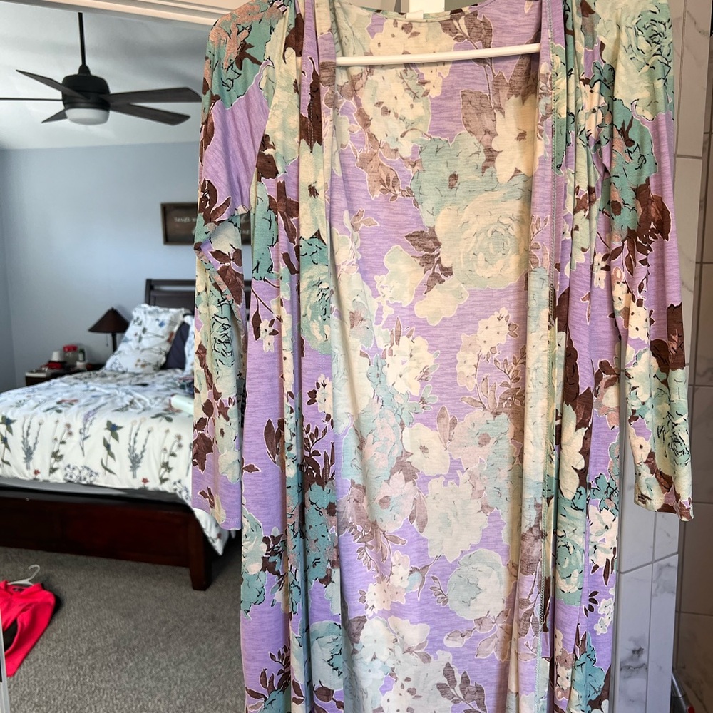 Purple Floral Cardigan